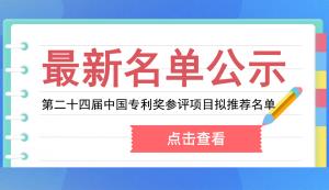 市知產局 | 關于第二十四屆中國專利獎重慶擬推薦項目的公示