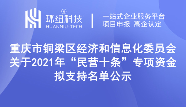 銅梁區(qū)專項資金擬支持名單