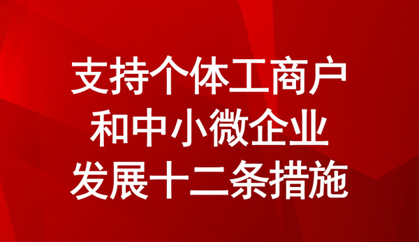 支持個(gè)體工商戶和中小微企業(yè)發(fā)展十二條措施