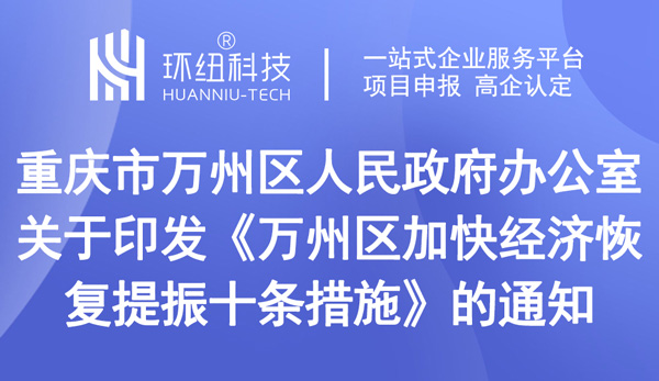 萬州區加快經濟恢復提振十條措施