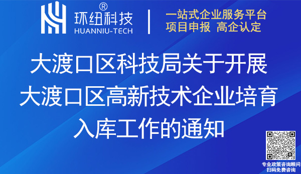 2023大渡口區(qū)高新技術企業(yè)培育入庫